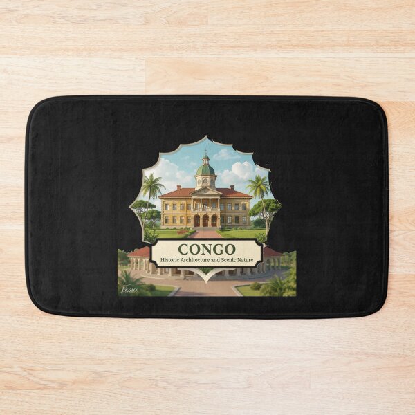 Item preview, Congo Historic Architecture and Scenic Nature – 3D Artistic Label   designed and sold by PaintMeWorld.