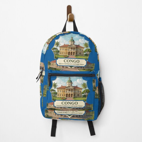 Item preview, Congo Historic Architecture and Scenic Nature – 3D Artistic Label designed and sold by PaintMeWorld.