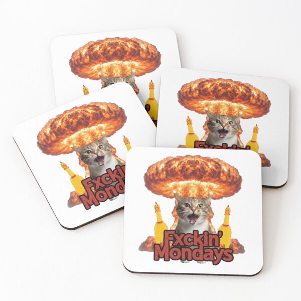 Item preview, Angry Cat Screaming, Mondays, Mondays suck, funnyfits70, Humor, Funny, retro, vintages, funny quotes, animal humor, designed and sold by FunnyFits70.