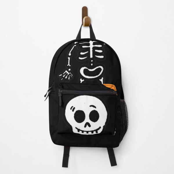Item preview, Cute Skeleton Holding Orange Heart Balloon With Hey Head Text On Black Background designed and sold by KanDa-Shop.