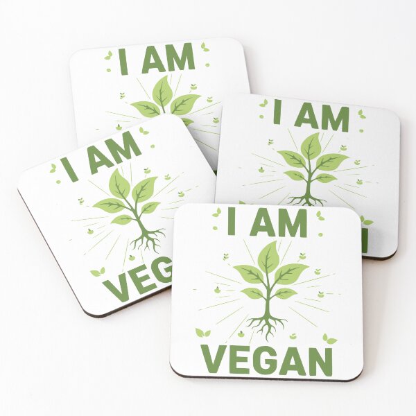 Item preview, I am vegan graphic vegan slogan for plant based gift designed and sold by LuxeGraphix.