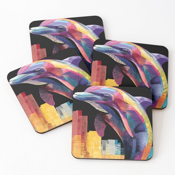 Item preview, Save the Dolphins - Vibrant Urban Portrait with Dynamic Colors and Energy designed and sold by OlfactoART Studio.