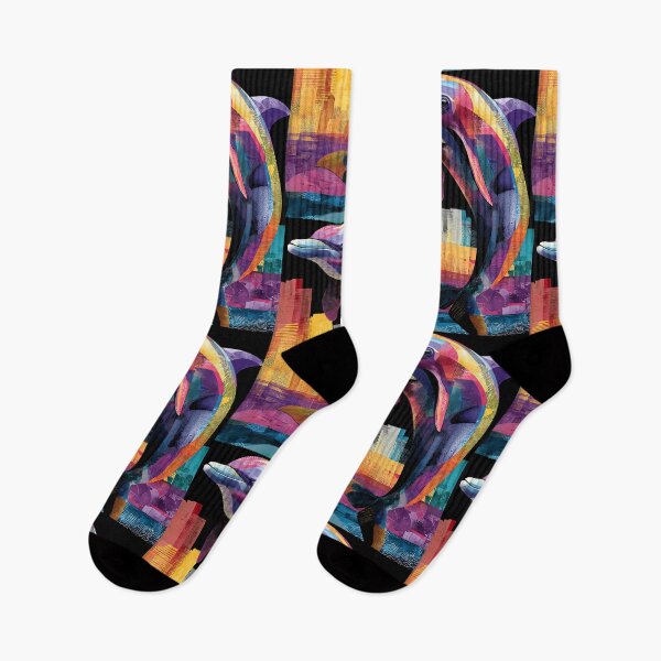 Item preview, Save the Dolphins - Vibrant Urban Portrait with Dynamic Colors and Energy designed and sold by OlfactoART Studio.