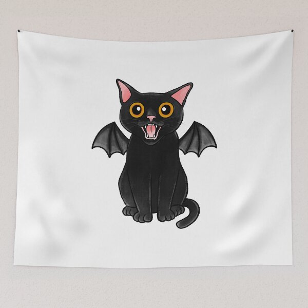 Item preview, Vampire Bat Cat – Creepy Cute Gothic Halloween Illustration designed and sold by J-Mindful.