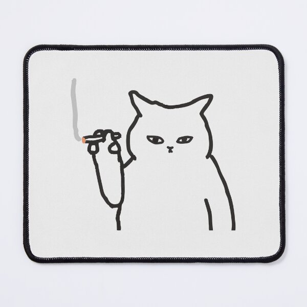 Item preview, cat smoking designed and sold by zainab hussain.