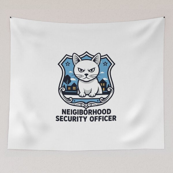 Item preview, Neighborhood Cat Guard Security Shield designed and sold by Purrf-Whiskers.
