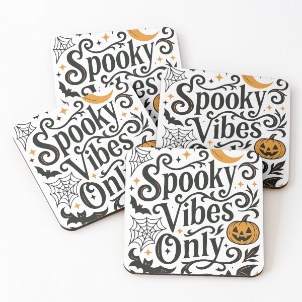 Item preview, Spooky Vibes Only – Halloween Typography with Bats, Moon, Spiderwebs & Pumpkin | Black & Orange Vintage Witchy Lettering designed and sold by MiniindY Pop.