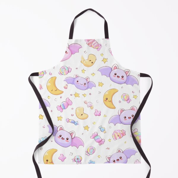 Item preview, Cute Pastel Bats, Moon, and Candy Night Scene in a Whimsical Black Background Playful Dream designed and sold by KanDa-Shop.
