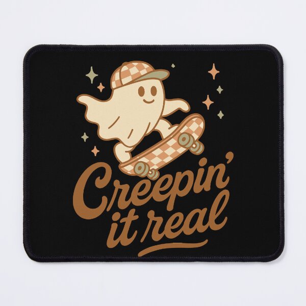Item preview, Creepin It Real Funny Halloween Ghost Skateboard designed and sold by LuminOrb.