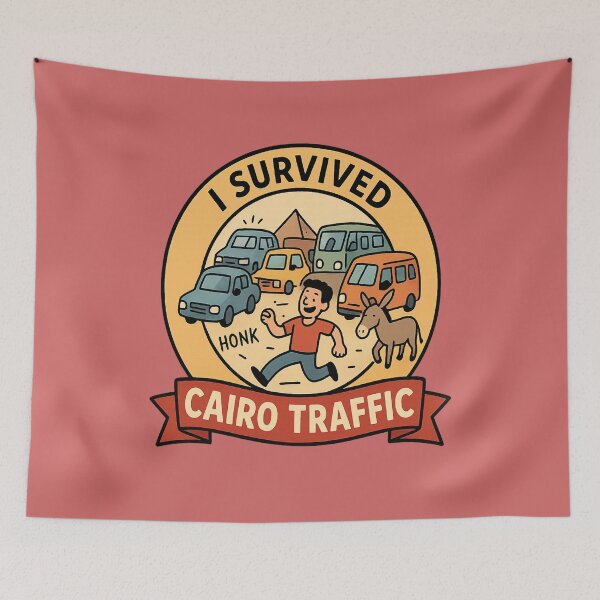 Item preview, I Survived Cairo Traffic – Funny Egyptian Cityscape Design designed and sold by Globalcitytees.