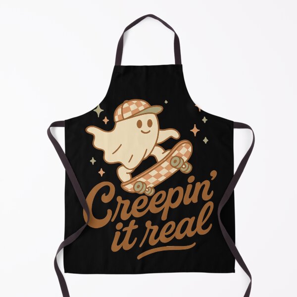 Item preview, Creepin It Real Funny Halloween Ghost Skateboard designed and sold by LuminOrb.