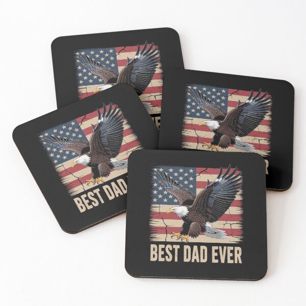 Artikelvorschau, Best Dad Ever Flag Patriotic Eagle Funny for Dad Father entworfen und verkauft von Idarmotar.