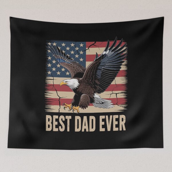 Artikelvorschau, Best Dad Ever Flag Patriotic Eagle Funny for Dad Father entworfen und verkauft von Idarmotar.
