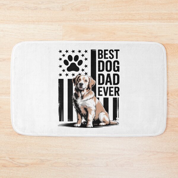 Artikelvorschau, Best Dog Dad Ever Men American Flag Fathers Day Funny Dog entworfen und verkauft von Idarmotar.