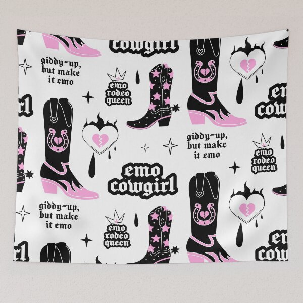 Item preview, Emo Cowgirl. Black and Pink Pack. Giddy-up, but make it emo. designed and sold by CoCoArt-Ua.