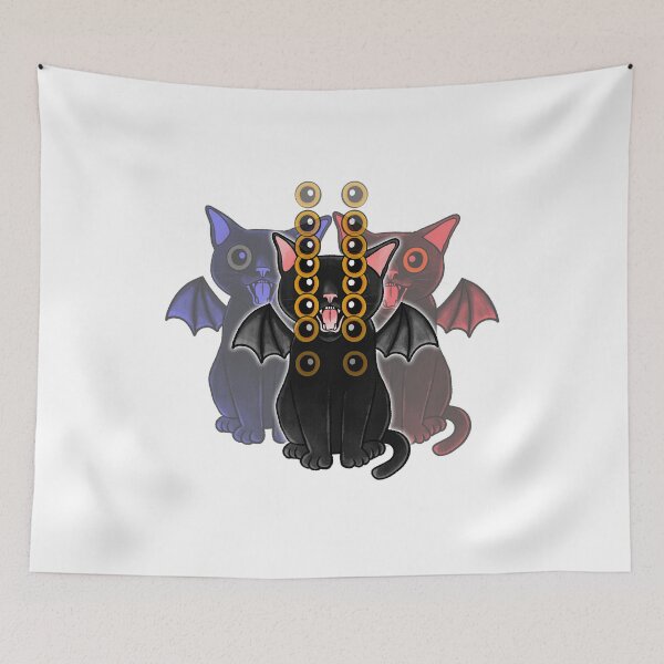 Item preview, Trio Vampire Cats – Creepy Cute Psychedelic Gothic Illustration designed and sold by J-Mindful.