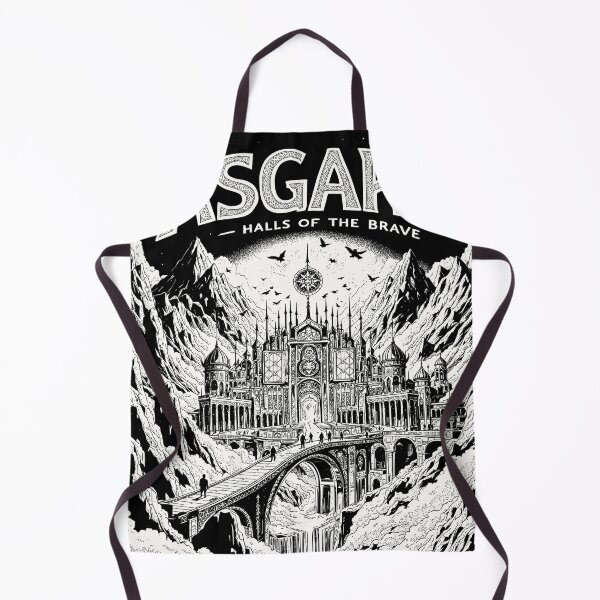 Item preview, Viking Asgard Valhalla Norse Mythology Illustration Black and White designed and sold by 2gather1ness.