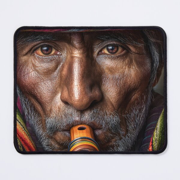 Item preview, Elderly Musician with Flute Wrapped in Colors designed and sold by Artessie.