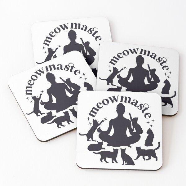 Item preview, Meowmaste Cat Yoga Silhouette – Meditating With Cats Design designed and sold by chillaxcats.