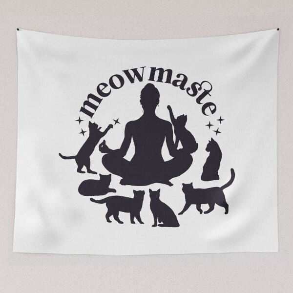 Item preview, Meowmaste Cat Yoga Silhouette – Meditating With Cats Design designed and sold by chillaxcats.