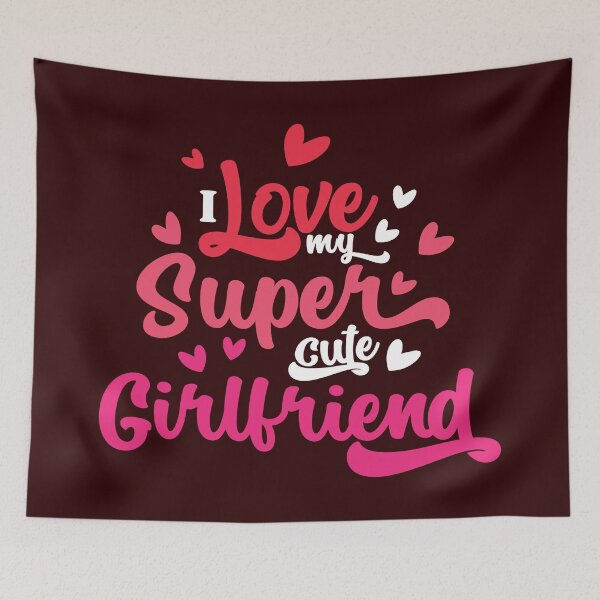 Item preview, Romantic Typography I Love My Cute Girlfriend designed and sold by FemmePod.