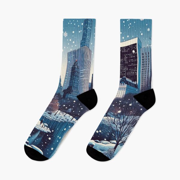 Item preview, New York Winter Cityscape Art Print designed and sold by Retr0Tshirts.