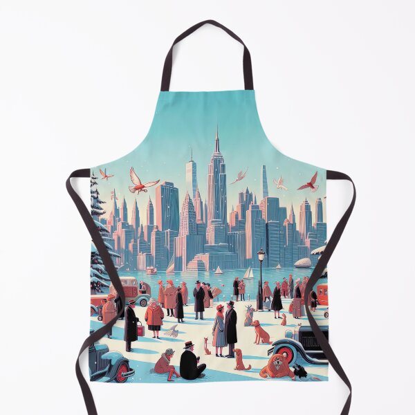 Item preview, New York Winter Cityscape Snow Skyline Art designed and sold by Retr0Tshirts.