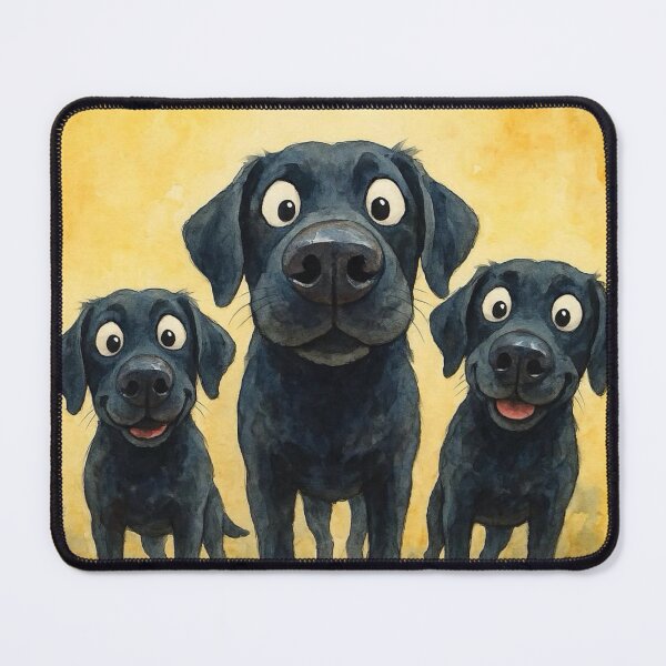 Item preview, Black Labrador Dog Family ' ReaDY and WaiTiNG! ' BY SHiRLeY MacARTHuR designed and sold by Shirley MacArthur Art.