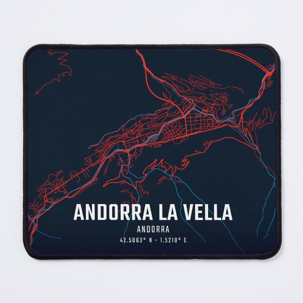 Item preview, Andorra la Vella Red & Blue Minimalist Map designed and sold by HomeLivingCo.