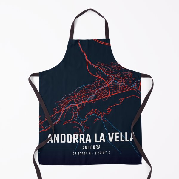 Item preview, Andorra la Vella Red & Blue Minimalist Map designed and sold by HomeLivingCo.