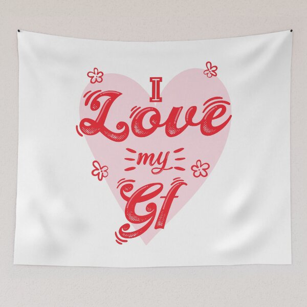 Item preview, Romantic Pink Heart I Love My GF designed and sold by FemmePod.