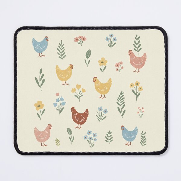 Item preview, Pastel Farm Chickens with Wildflowers 5 designed and sold by Pasteltone.