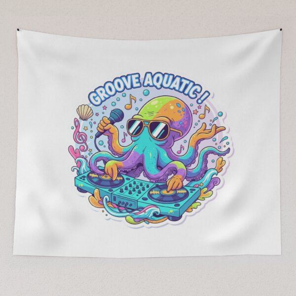 Item preview, Get Your Groove On with Our Funky Octopus DJ Tee! designed and sold by artistmagicshop.