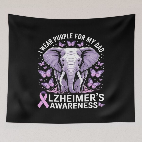 Item preview, Dad Alzheimer's Awareness Elephant Wear Purple For My Dad designed and sold by BlackStars3Neon.