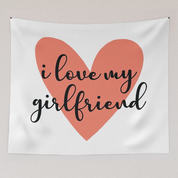 Item preview, Romantic Heart Typography I Love My Girlfriend designed and sold by FemmePod.