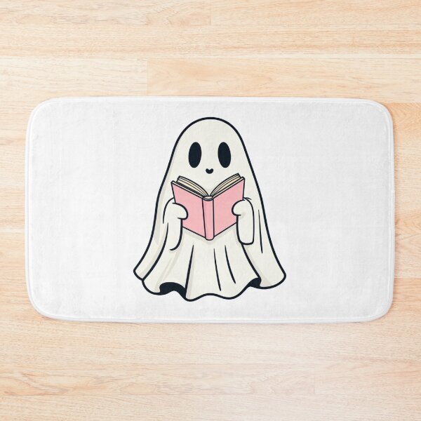 Item preview, Playful Cartoon Ghost Reading a Pink Book designed and sold by RuweisVibes.