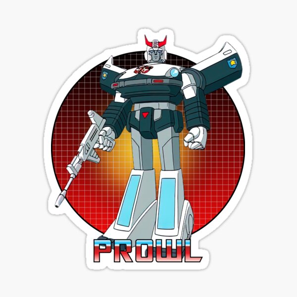 Prowl G1 Police Robot Retro Cartoon Art