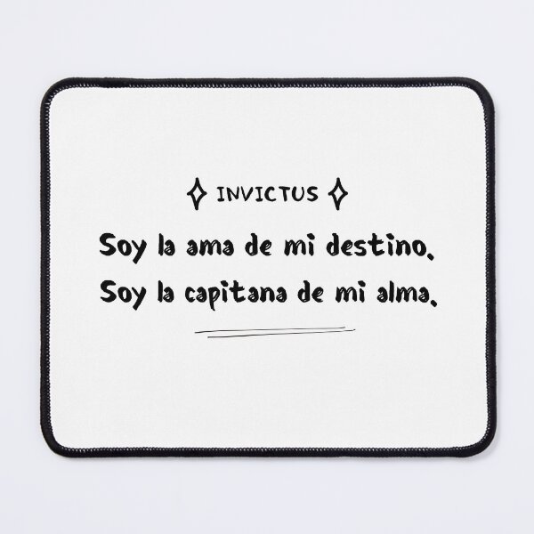 Item preview, Motivational quote from the poem Invictus: feminine in black (II) designed and sold by Rebeldía Pura.