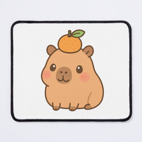 Item preview, Cute Capybara | Kawaii Capybara with Orange on Head | Adorable Animal designed and sold by stylishdzign.