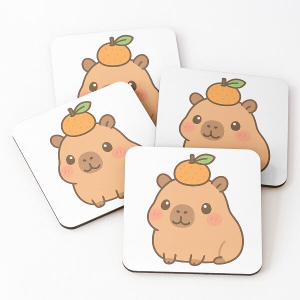 Item preview, Cute Capybara | Kawaii Capybara with Orange on Head | Adorable Animal  designed and sold by stylishdzign.