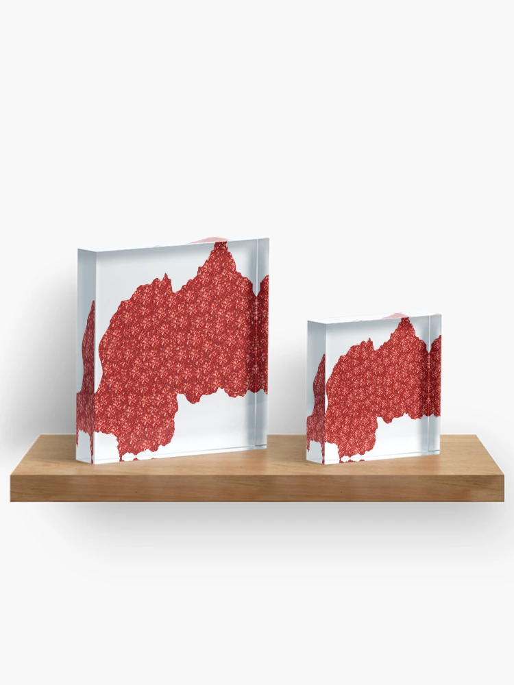 Thumbnail 3 of 5, Acrylic Block, Red Rhinestone Rwanda designed and sold by TheIconSmith.
