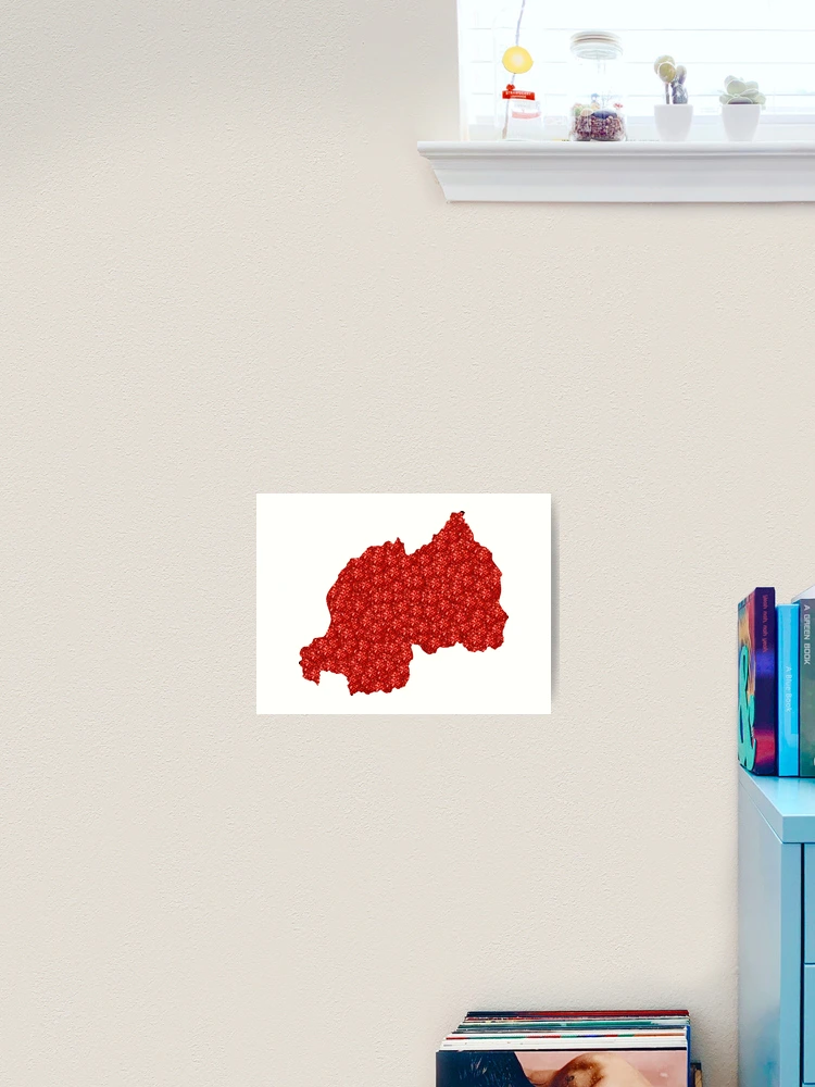 Thumbnail 2 of 3, Art Print, Red Rhinestone Rwanda designed and sold by TheIconSmith.