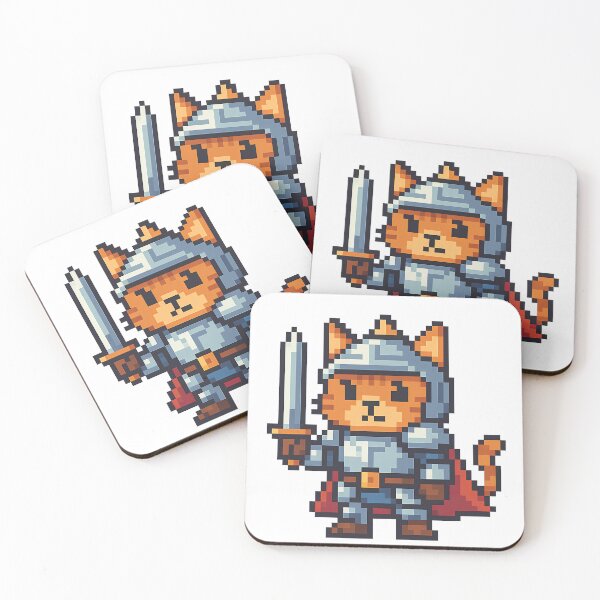 Item preview, Pixel Art Knight Cat designed and sold by kyokugen.