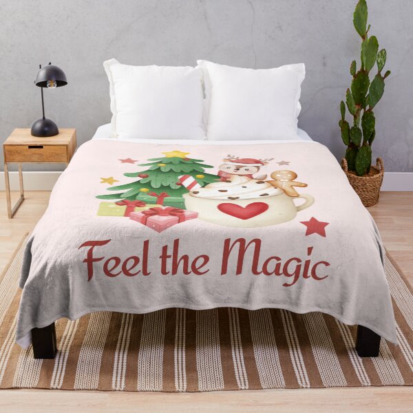 Item preview, Christmas Reindeer Feel the Magic Festive Holiday Design designed and sold by PrintandJoy.