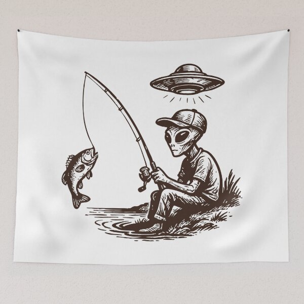 Item preview, Alien Fishing Vintage designed and sold by TomFrontierArt.