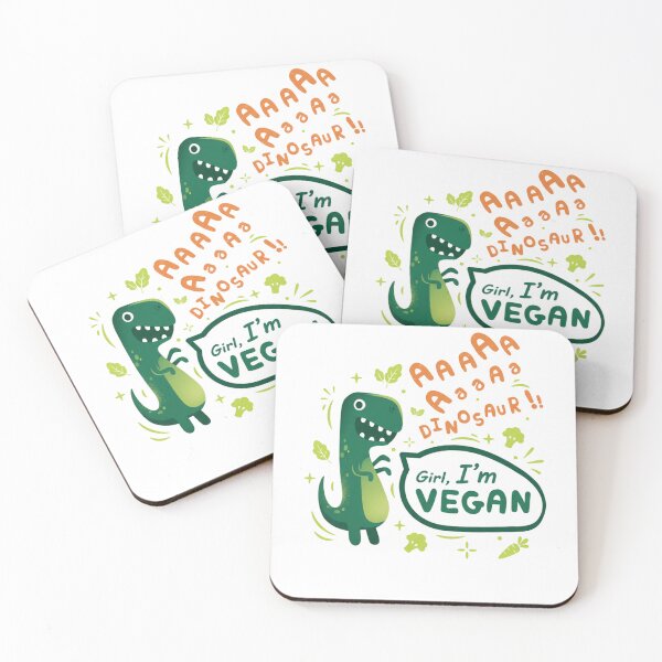 Item preview, funny vegetarian dinosaur graphic I'm vegan humor designed and sold by LuxeGraphix.