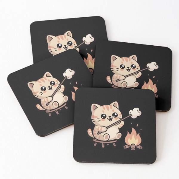 Item preview, Cozy Cat Roasting Marshmallow by the Campfire designed and sold by 404wearpl.