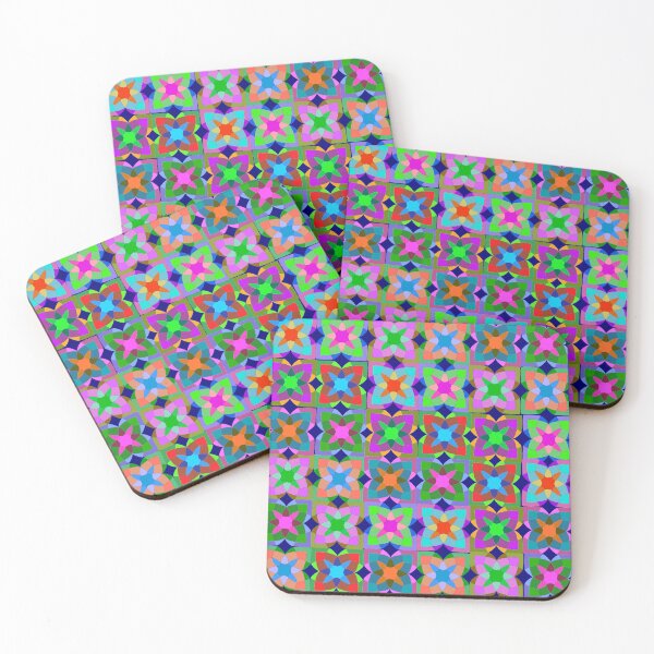 Item preview, Abstract shaped repeating pattern in vibrant Colors designed and sold by Svasti Arts and Designs.