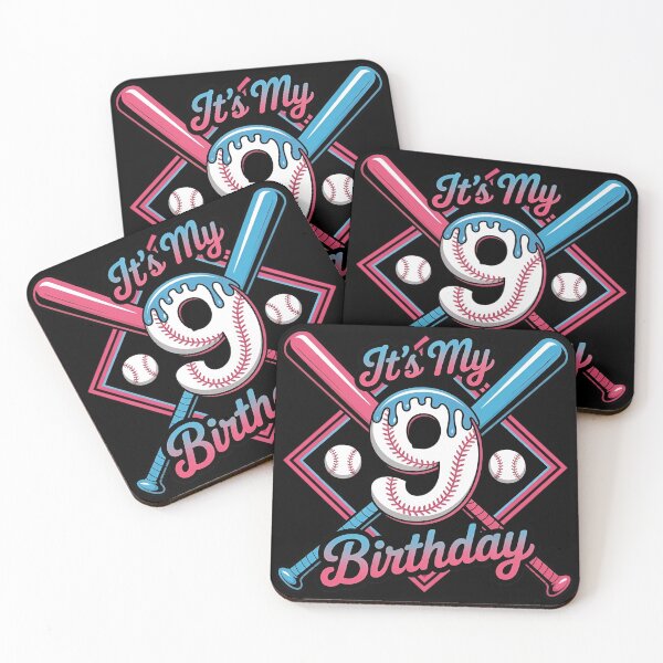 Item preview, Baseball 9 Year Old Ice Cream Drip 9th Birthday Boy Number 9, Baseball 9th Birthday designed and sold by BLZART.