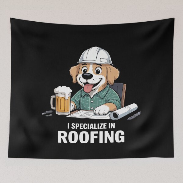 Item preview, Dogs I Specialize In Roofing Funny Roofer Contractor Job designed and sold by petrichorsworld.